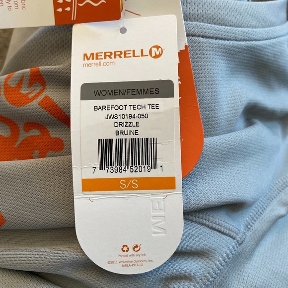 Merrell Barefoot Tech UPF 20+ Opti-Wick Running Shirt Sz. S NWT - Picture 7 of 10